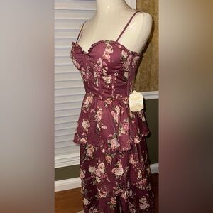 Altar’d State Floral Maxi Dress Plum XS NWT